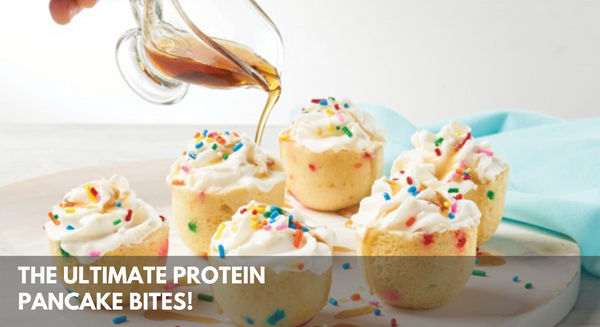 The Ultimate Confetti Cake Protein Pancake Bites