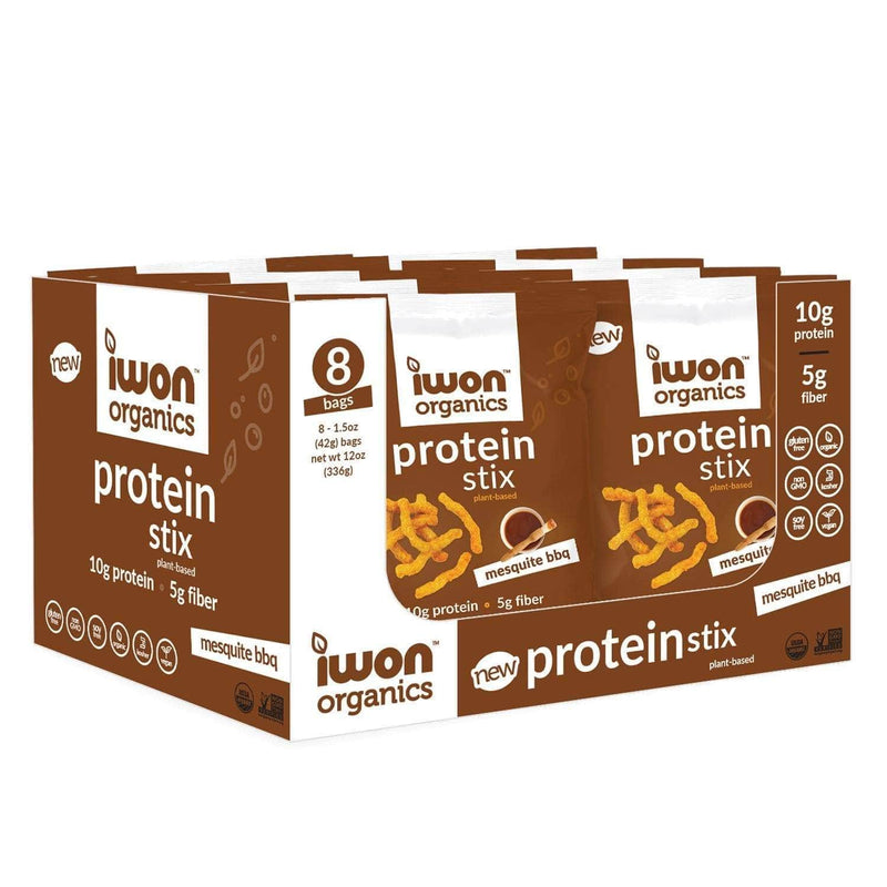 Iwon Organics - Protein Stix 42g (Box Of 8) Snack Foods iWon Organics Mesquite BBQ 