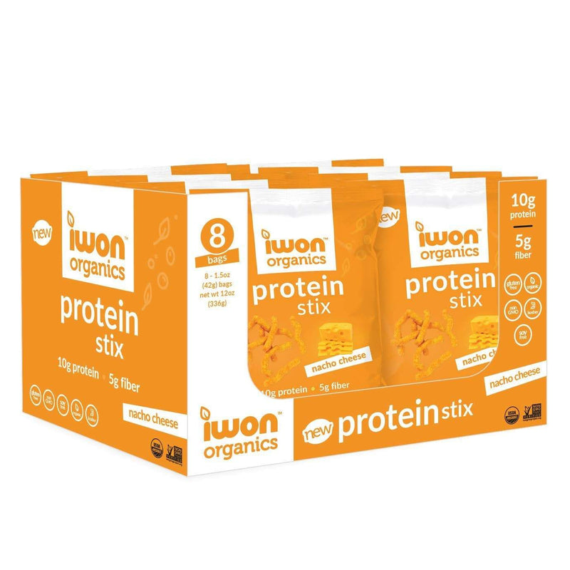 Iwon Organics - Protein Stix 42g (Box Of 8) Snack Foods iWon Organics Nacho Cheese 