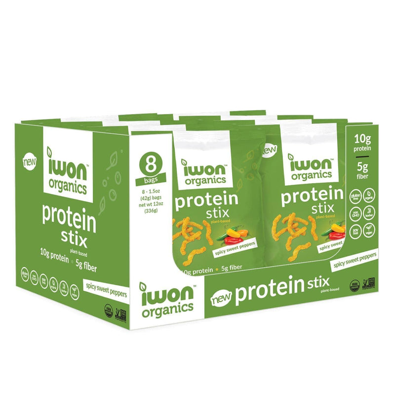 Iwon Organics - Protein Stix 42g (Box Of 8) Snack Foods iWon Organics Spicy Sweet Peppers 