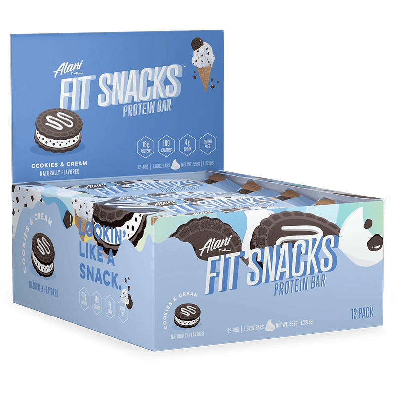 Alani Nu Snack Foods Cookies and Cream Alani Nu Fit Snacks Protein Bar (12 Pack)