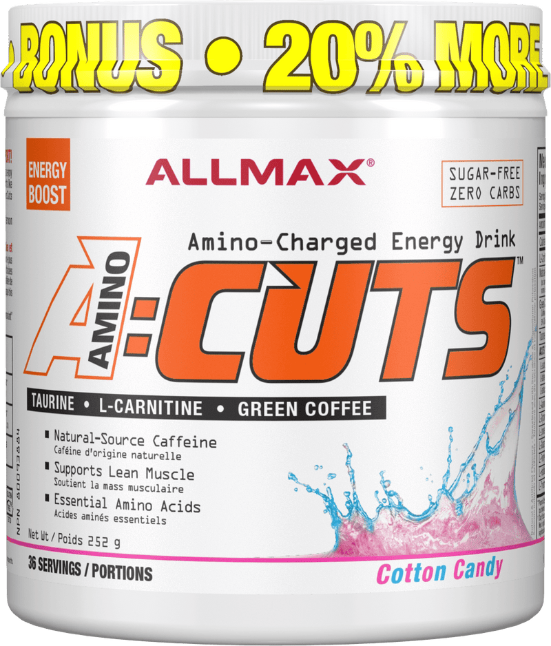 Allmax Pre Workout Cotton Candy Allmax - Acuts Amino Charged Energy Drink (252g)